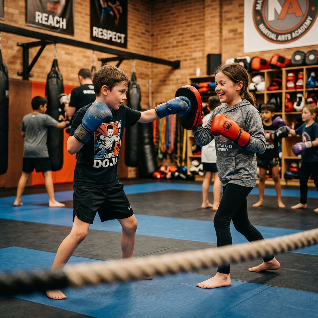 Kids practicing Boxing