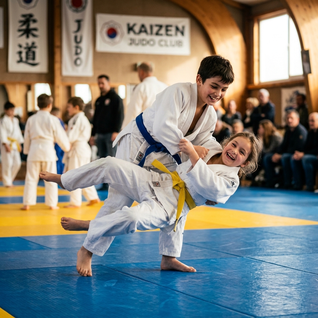 Kids practicing Judo