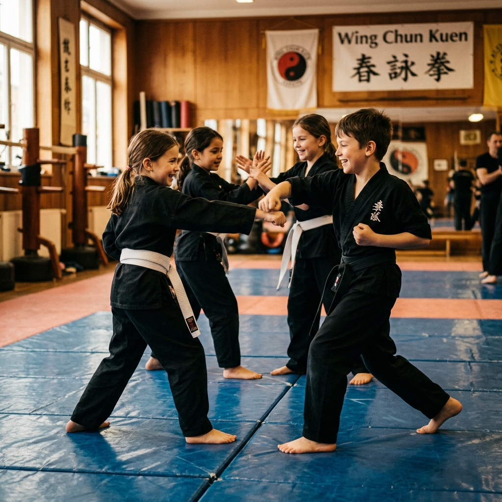 Kids practicing Wing Chun